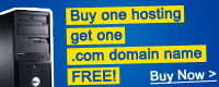 Buy one hosting, get one .com domain name FREE!