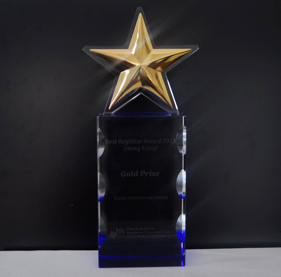 Best 2013 Registrar Award Best Performing Registrar 2013 (Hong Kong) Gold Prize